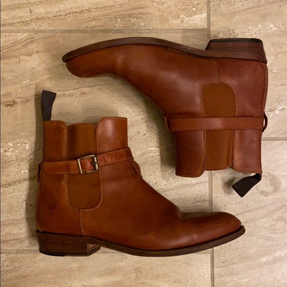 Frye Shoes - FRYE Cognac Leather Dorado Chelsea Boots *RARE*